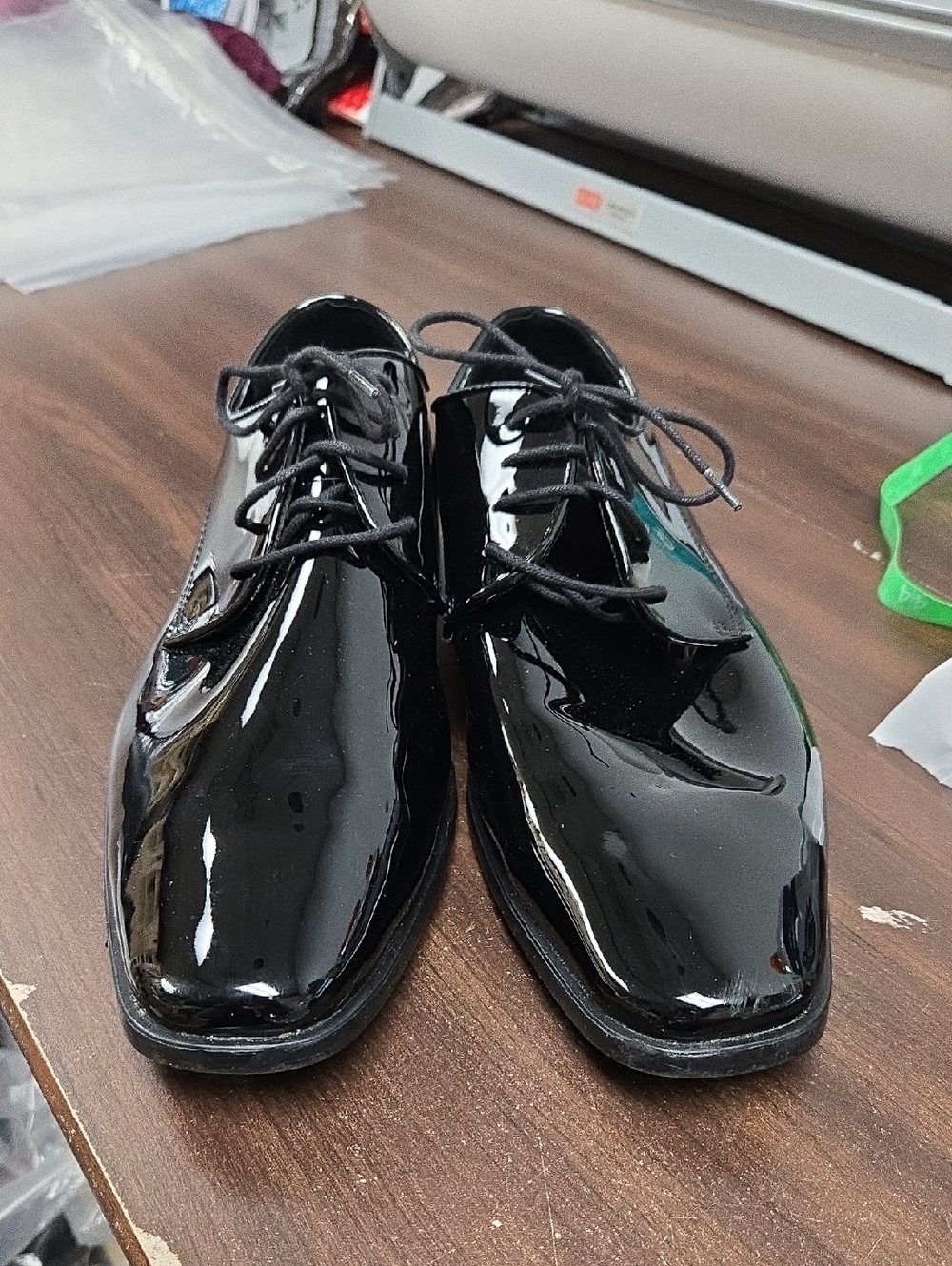 Joseph Abboud Size 13 Patent Black Faux Leather Dress Shoe